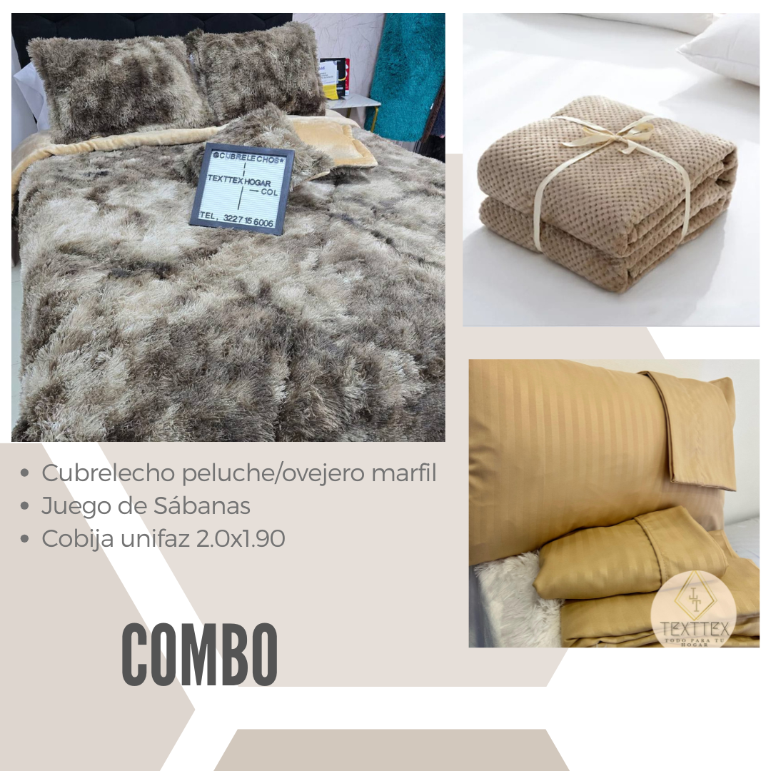 Combo edredón peluche, juego de sábanas y manta - Image 11