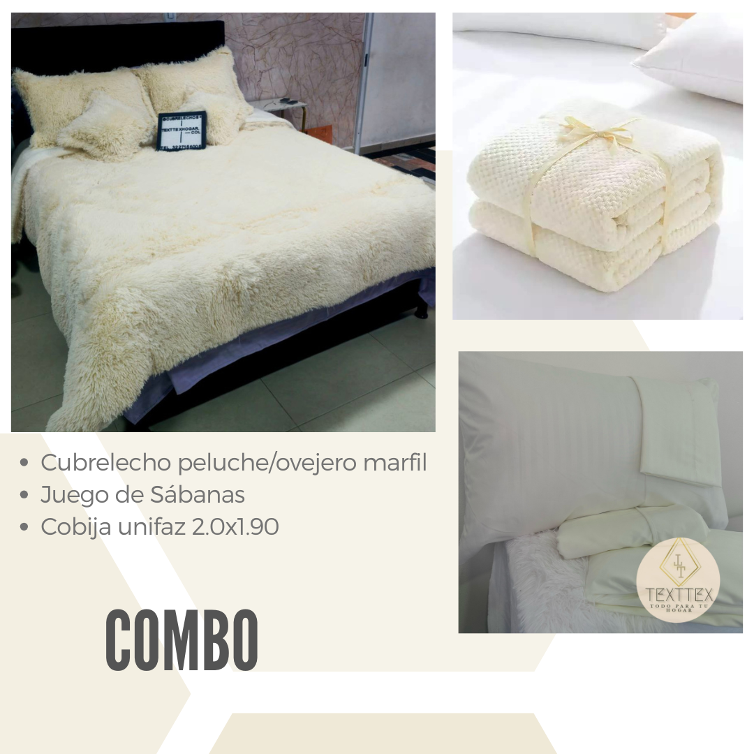 Combo edredón peluche, juego de sábanas y manta - Image 7