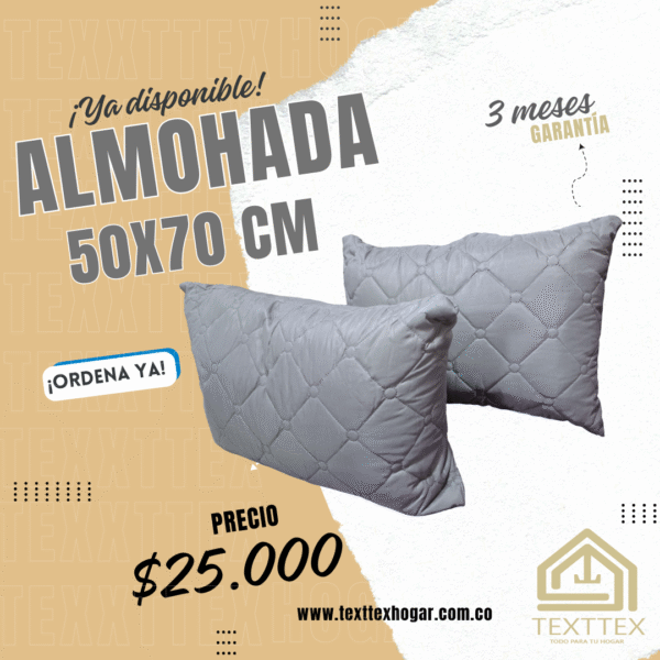 Almohada 50x70 cm con Forro Acolchado Ultrasonido – 4 Colores Elegantes - Image 4