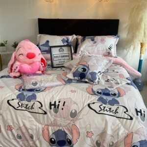 Combo todo Stitch: Edredón, sábana, muñeco