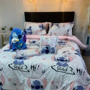 Combo todo Stitch: Edredón, sábana, muñeco